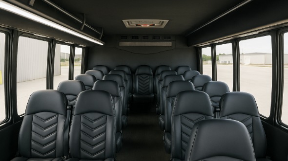 Interior of Charter Bus Company Eden Prairie's 18 Passenger Minibus in Eden Prairie