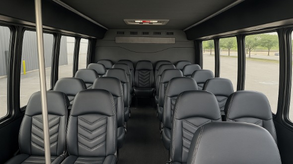 Interior of Charter Bus Company Eden Prairie's 25 Passenger Mini bus in Eden Prairie