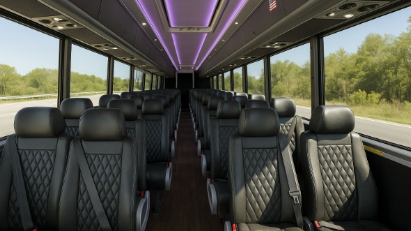 Interior of Charter Bus Company Eden Prairie's 35 Passenger Minibus in Eden Prairie