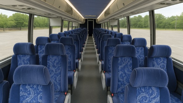 Interior of Charter Bus Company Eden Prairie's 50 Passenger Charter Bus in Eden Prairie