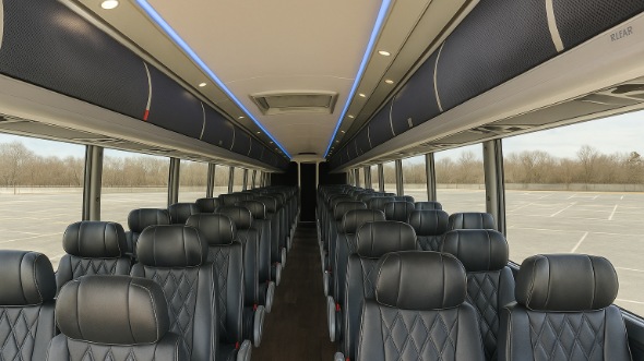 Interior of Charter Bus Company Eden Prairie's 54 Passenger Charter Bus in Eden Prairie