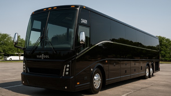 Exterior of Charter Bus Company Plymouth's 55 Passenger Charter Bus in Plymouth
