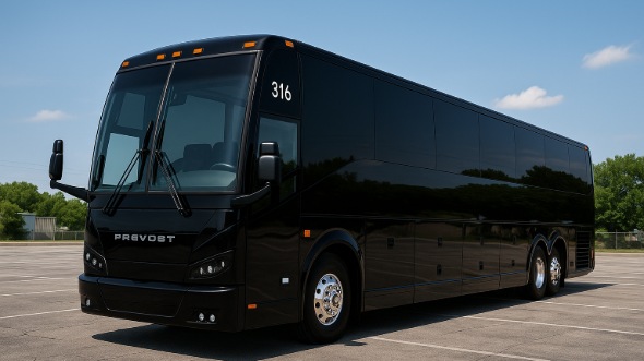 Exterior of Charter Bus Company Eden Prairie's 56 Passenger Charter Bus in Eden Prairie