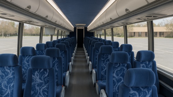 Interior of Charter Bus Company Eden Prairie's 56 Passenger Charter Bus in Eden Prairie