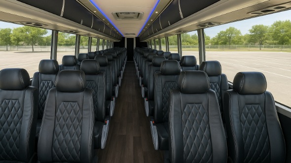eden prairie 56 passenger charter bus inside