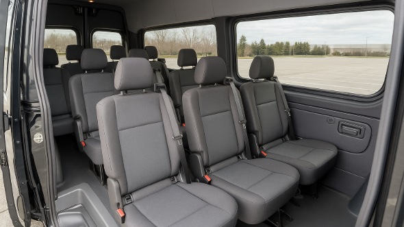 eden prairie sprinter van with driver inside