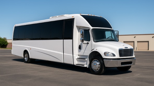 Exterior of Charter Bus Company Eden Prairie's Party Bus in Eden Prairie