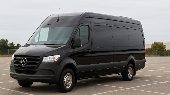Exterior of Charter Bus Company Eden Prairie's Sprinter Van Rental With Driver in Eden Prairie